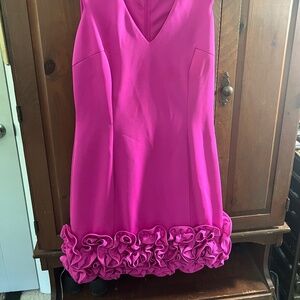 Hot Pink Dress with Ruffles